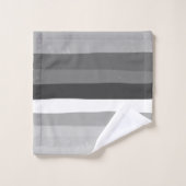 Farbtöne von grauen Streifen Linien Abstraktes Mus Badhandtuch Set (Waschlappen)