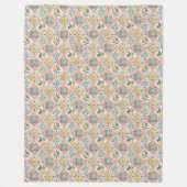 Farbtöne von Holzblumen mit mediterranem Bettgefle Fleecedecke (Vorderseite)