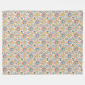 Farbtöne von Holzblumen mit mediterranem Bettgefle Fleecedecke (Vorderseite (Horizontal))