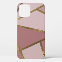 Farbtöne von Mauve Pink & Gold Bronze Geometric Gl