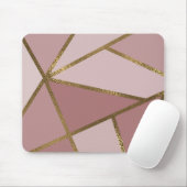 Farbtöne von Mauve Pink & Gold Bronze Geometric Gl Mousepad (Mit Mouse)