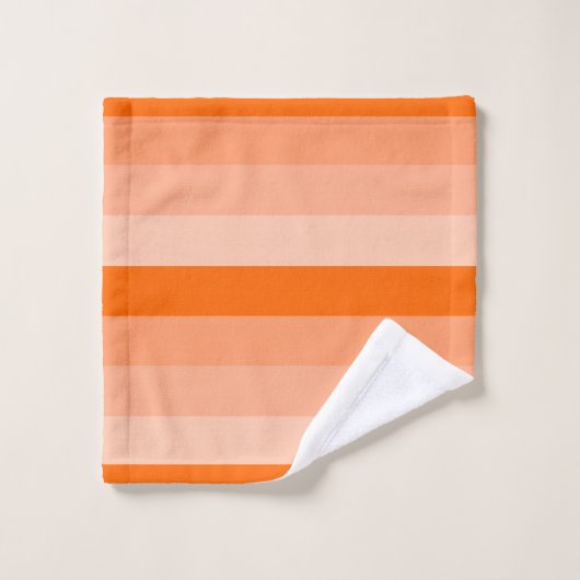Farbtöne von Orange Streifen Badhandtuch Set (Waschlappen)