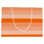 Farbtöne von Orange Streifen Große Geschenktüte (Rückseite)