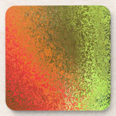 Farbtöne von Orange und Green Abstrakt Cork Unters Getränkeuntersetzer (Vorderseite)