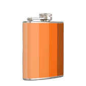 Farbtöne von Orange Vinyl Wrapped Flask Flachmann (Rechts)