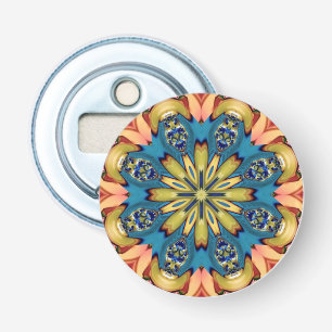 Farbtöne von Orange Yellow Blue 3D Kaleidoskop~ Flaschenöffner