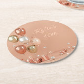 Farbtöne von rosa Balloons 40. Runder Pappuntersetzer (Angewinkelt)