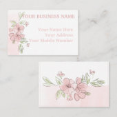 Farbtöne von rosa, florale Aquarellfarbe Visitenkarte (Vorne/Hinten)