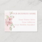 Farbtöne von rosa, florale Aquarellfarbe Visitenkarte (Vorderseite)