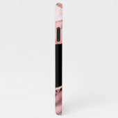 Farbtöne von rosa Tor und goldenem Glitzer - Monog iPhone Hülle (Rechte Seite)