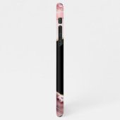 Farbtöne von rosa Tor und goldenem Glitzer - Monog iPhone Hülle (Linke Seite)