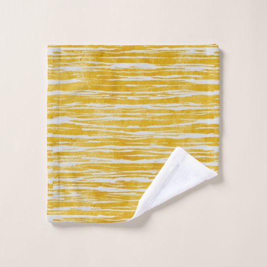Farbtöne von weißem und gelbgestrichenem Muster Badhandtuch Set (Waschlappen)
