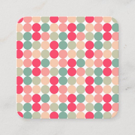 Farbtopfmuster 01 quadratische visitenkarte (Vorderseite)