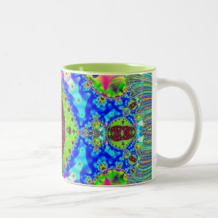 Farbträume - Geometrisches Fraktal Design Zweifarbige Tasse