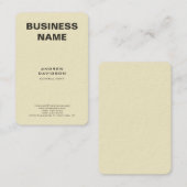 Farbtrendy für Beige - Vertikales Minimalistisches Visitenkarte (Vorne/Hinten)