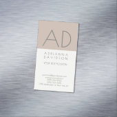 Farbtrendy für vertikale Monogramme Minimalistisch Magnetische Visitenkarte (Beispiel)