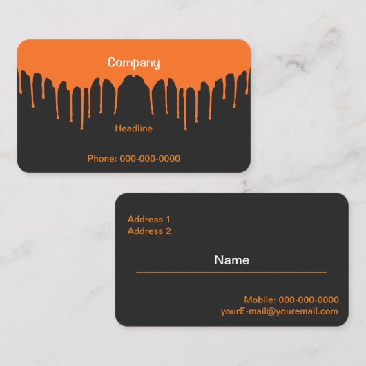 Farbtropfen Visitenkarte (Vorne/Hinten)