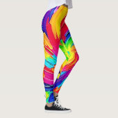 Farbtupfer: Abstrakte Kunst Leggings (Rechts)