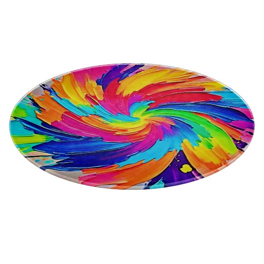 Farbtupfer: Abstrakte Kunst Schneidebrett (Ecke)