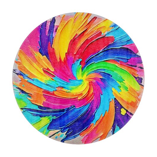 Farbtupfer: Abstrakte Kunst Schneidebrett (Vorderseite)