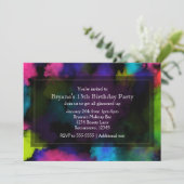 Farbtupfer Schönheitsgrad Party Einladungen (Stehend Vorderseite)