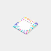 Farbtupfer und tropische Blätter Post-it Klebezettel (angewinkelt)