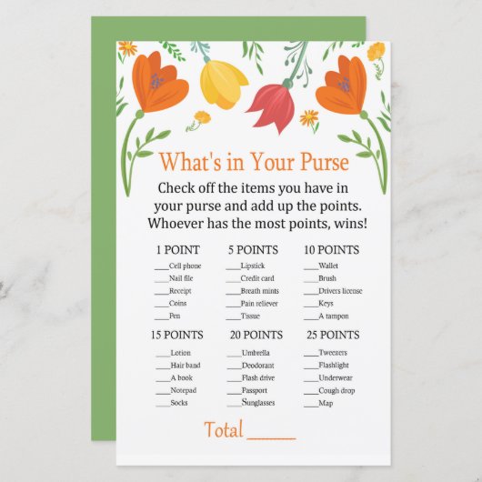 Farbtupfer Was ist in Ihrem Geldbeutel? (Vorne/Hinten)