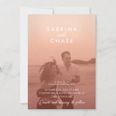 Farbüberlagerung Blush Stilvolles Foto Hochzeit Einladung (Vorderseite)