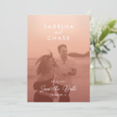 Farbüberlagerung Stilvolles Foto Hochzeitssache Da Einladung (Stehend Vorderseite)