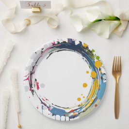 Farbüberschlag Pappteller