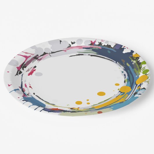 Farbüberschlag Pappteller (Schrägansicht)