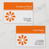 Farbüberschrift III - Orange - Art Deco Visitenkarte (Vorne/Hinten)