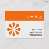 Farbüberschrift III - Orange - Art Deco Visitenkarte (Rückseite)