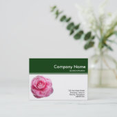 Farbüberschrift III - Rosa Kamelie - Dunkelgrün Visitenkarte (Stehend Vorderseite)