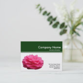 Farbüberschrift III - Rosa Kamelie - Dunkelgrün Visitenkarte (Stehend Vorderseite)