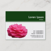 Farbüberschrift III - Rosa Kamelie - Dunkelgrün Visitenkarte (Rückseite)