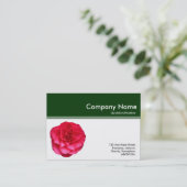 Farbüberschrift III - Rote Kamelie - Dunkelgrün Visitenkarte (Stehend Vorderseite)