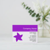 Farbüberschrift III v2 - Lila - Drehstern Visitenkarte (Stehend Vorderseite)