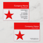 Farbüberschrift III v2 - Rot - Sterne Visitenkarte (Vorne/Hinten)