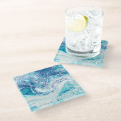 Farbüberzug: Abstrakter Acrylhintergrund Glasuntersetzer (Schrägansicht)