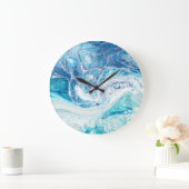 Farbüberzug: Abstrakter Acrylhintergrund Große Wanduhr (Zuhause)