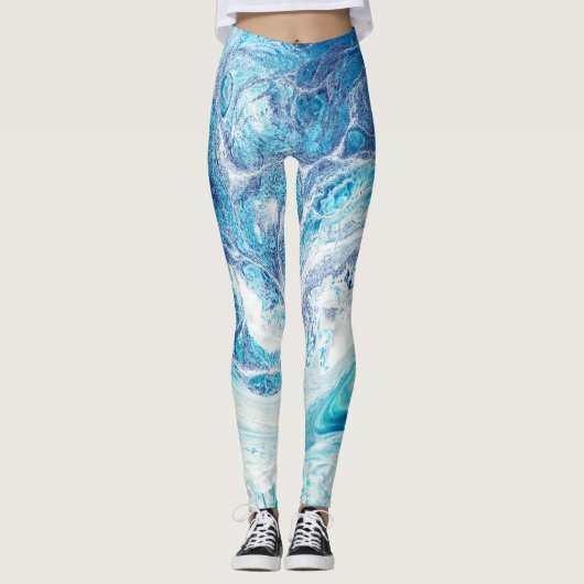 Farbüberzug: Abstrakter Acrylhintergrund Leggings (Vorderseite)