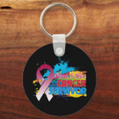 Farbüberzug - Kopf - und Nackenkrebsüberleben Schlüsselanhänger (Vorderseite)