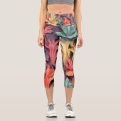 FARBUL YOGA Floral Capri Leggings (Vorderseite)