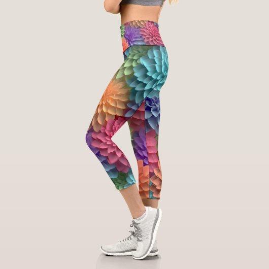 FARBUL YOGA Floral Capri Leggings (Links)