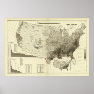 farbunterlegte Bevölkerung durch Landkreise Poster