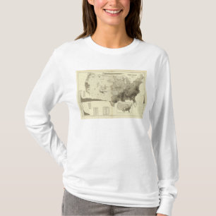 farbunterlegte Bevölkerung durch Landkreise T-Shirt