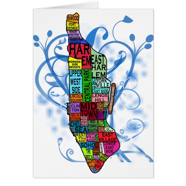 Farbunterlegte Manhattan-Karte (Vorne)