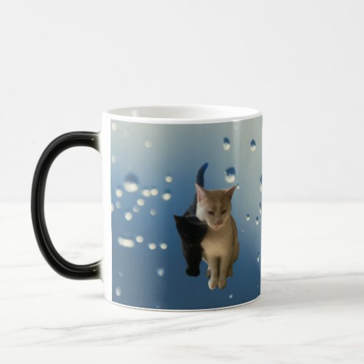 Farbverändernde Tasse mit Katzenbild (Links)