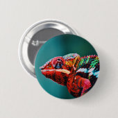 Farbverändernder Regenbogenfarben-Chameleon-Reptil Button (Vorne & Hinten)